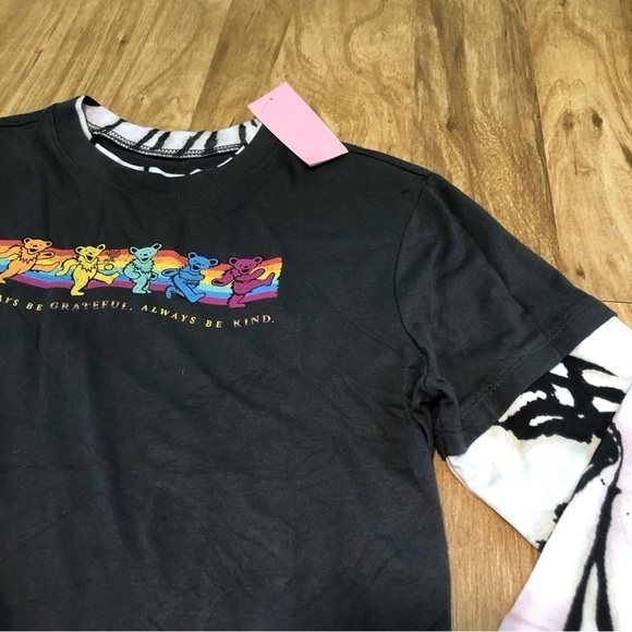 NWT Grateful Dead Always Be Grateful Always Be Kind Tshirt Girls Size Medium - Picture 2 of 7